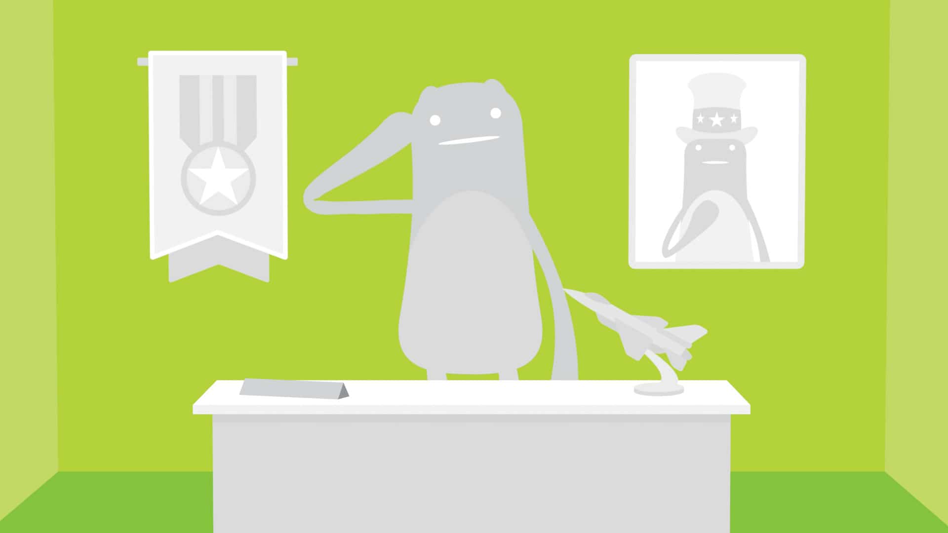 A fun character in a motion graphics explainer video