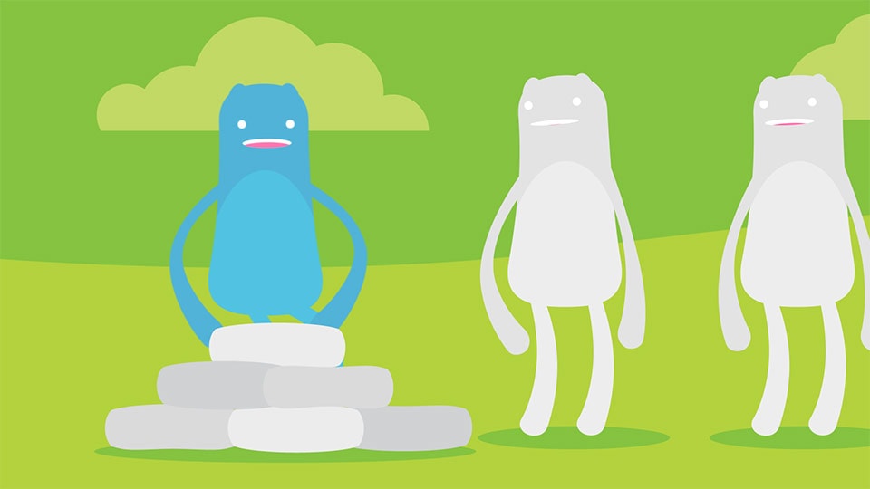 A fun character in a motion graphics explainer video