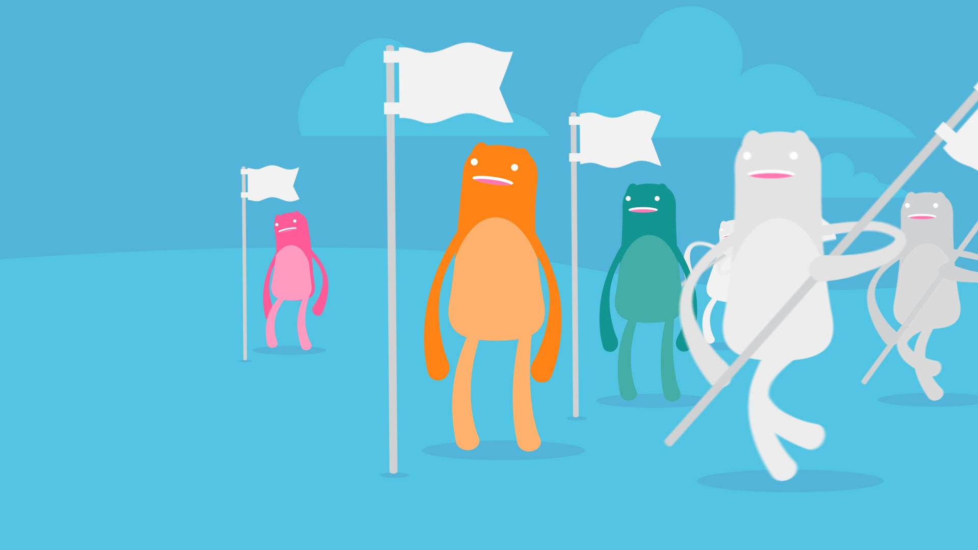 Whimsical characters in a motion graphics explainer