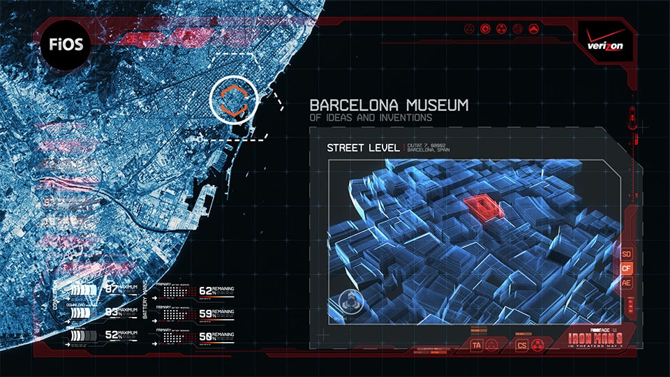 Futuristic UI motion graphics in a animated commercial
