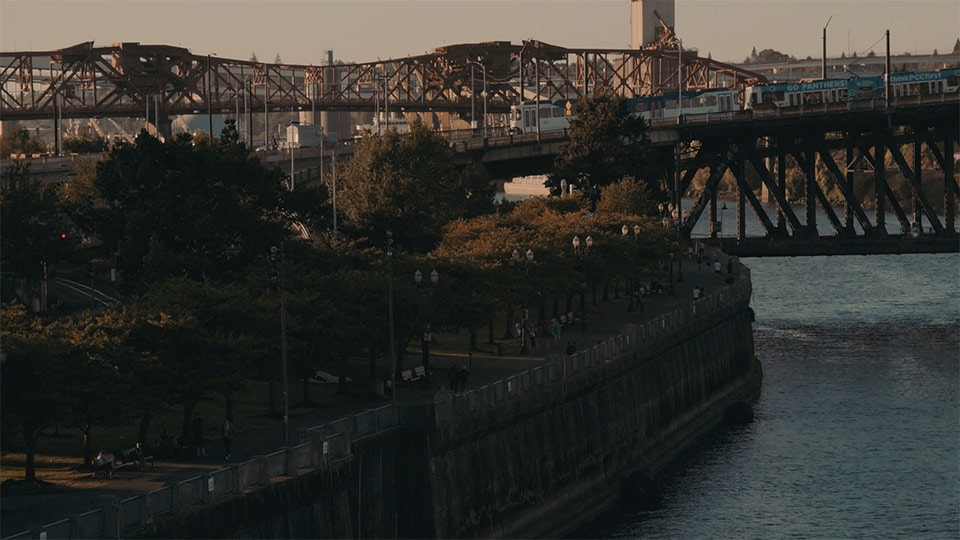 A shot of a bridge in a branded documentary