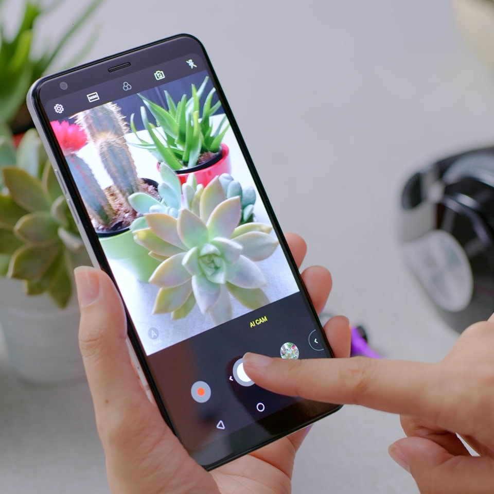 A hero shot of a LG smartphone in a product promo video
