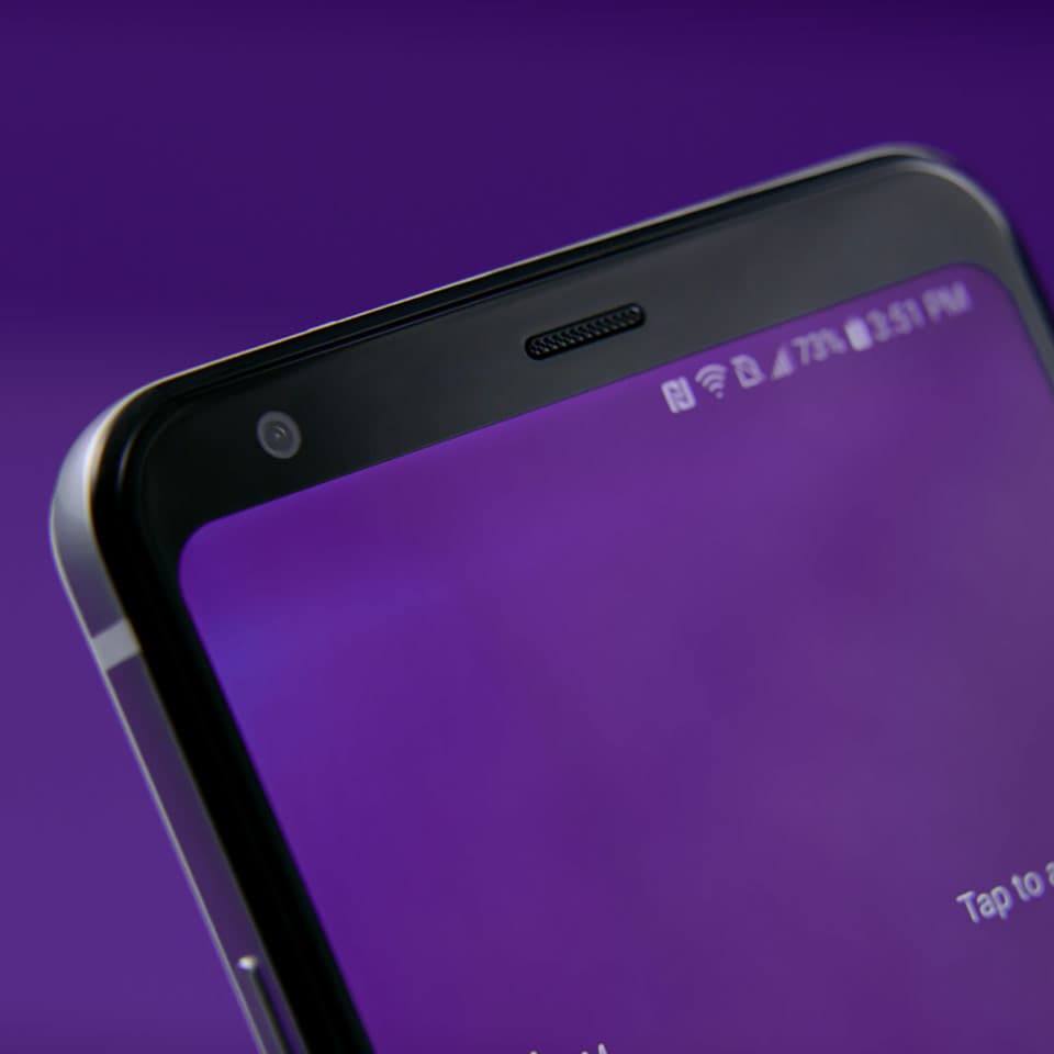 A hero shot of a LG smartphone in a product promo video